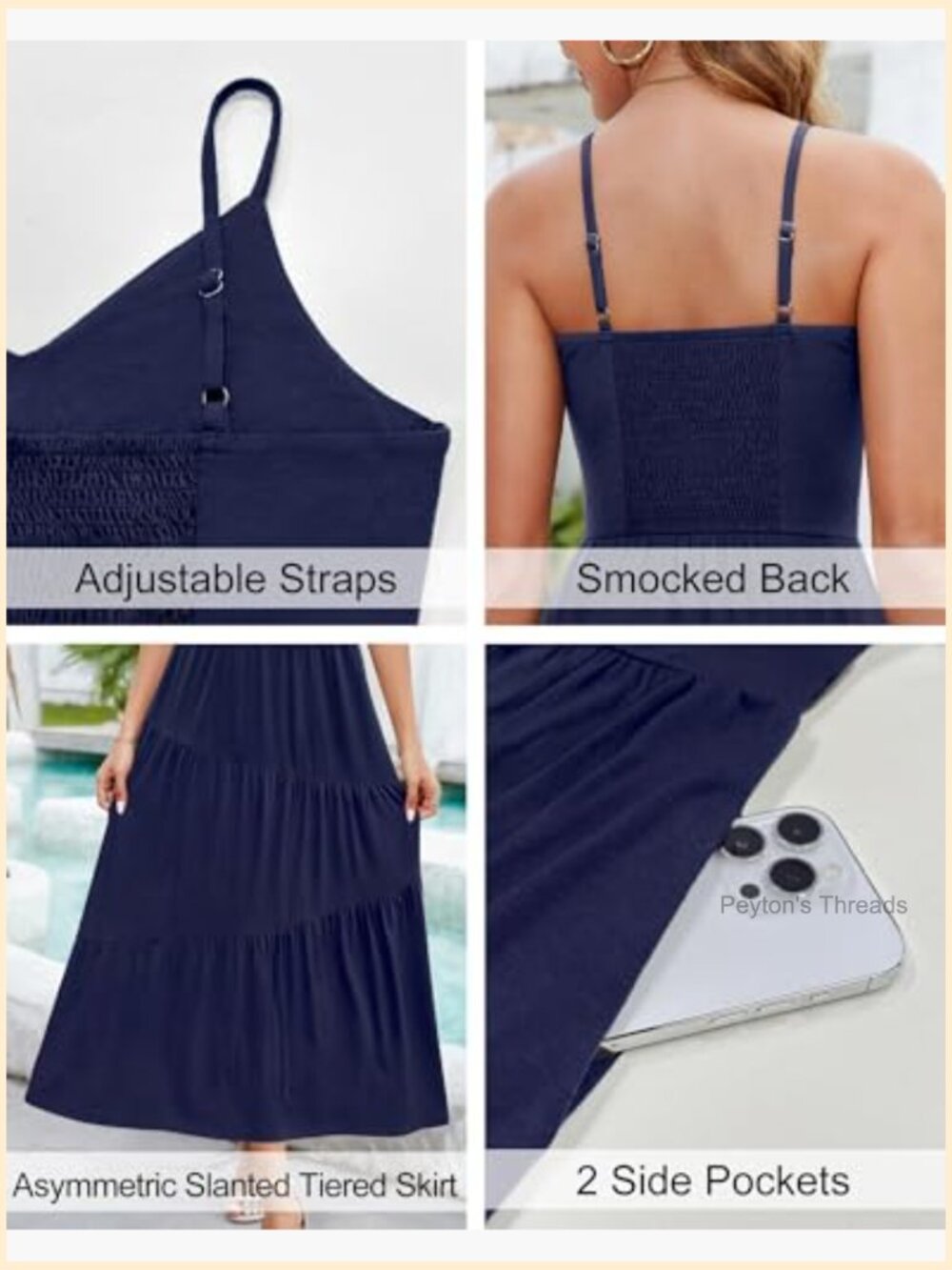 Sleeveless Spaghetti Strap Maxi Sundress with Pockets - Picture 4 of 7